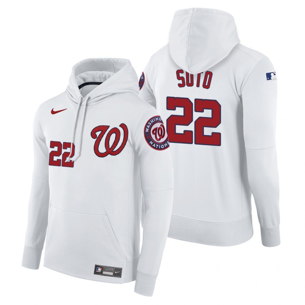 Men Washington Nationals #22 Soto white home hoodie 2021 MLB Nike Jerseys
